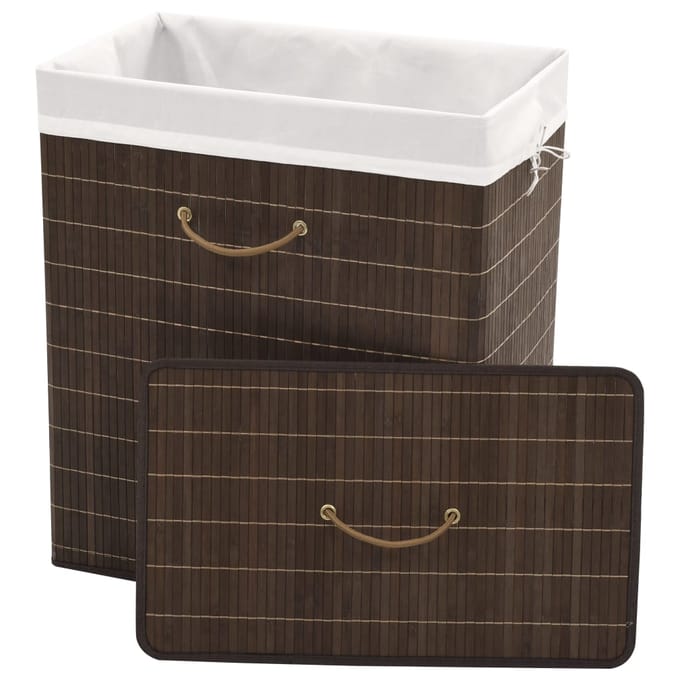 vidaXL - Wasmand - rechthoekig - bamboe - donkerbruin