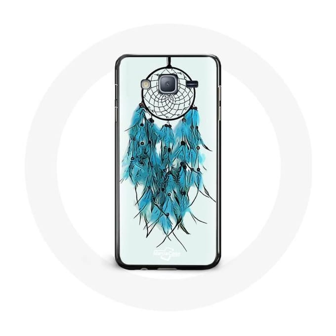 Case voor Samsung Galaxy j3 2016 Dream Catcher Blauw Witte Achtergrond