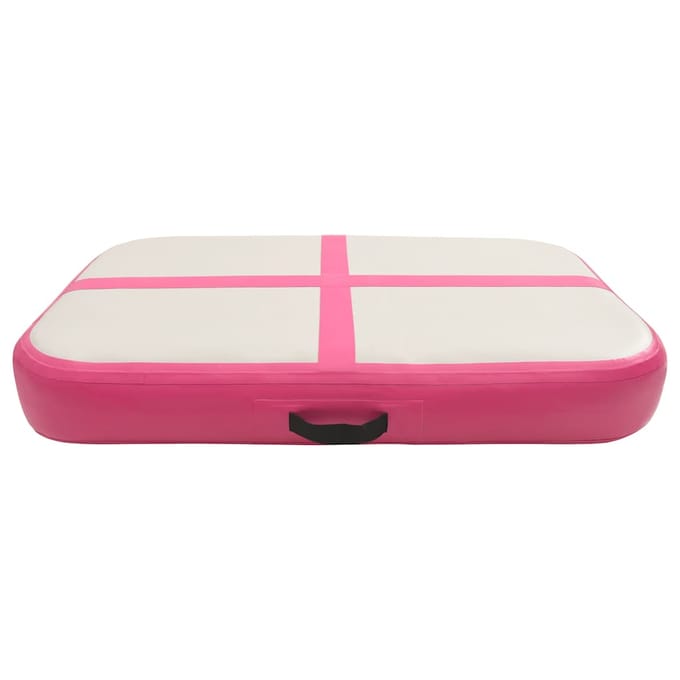 vidaXL - Gymnastiekmat - met - pomp - opblaasbaar - 60x100x10 - cm - PVC - roze