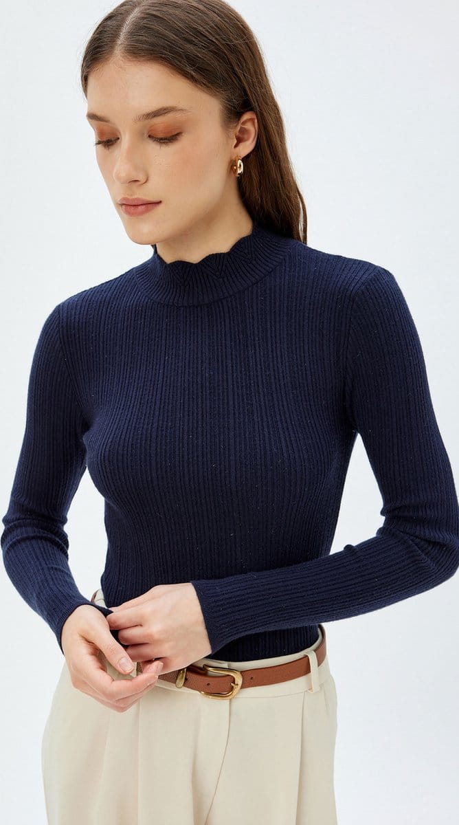 Rechte kraag Met glitters Sweater