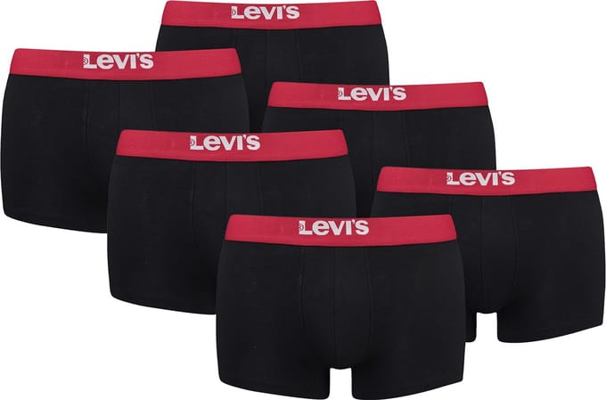 BOXERS 6-pack Levi's Solid Basic herenboxershorts, gemaakt van biologisch katoen