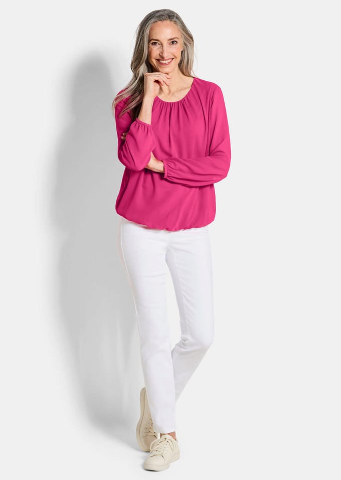 Elegante blouse van chiffon - pink - Gr. 20 van Goldner Fashion