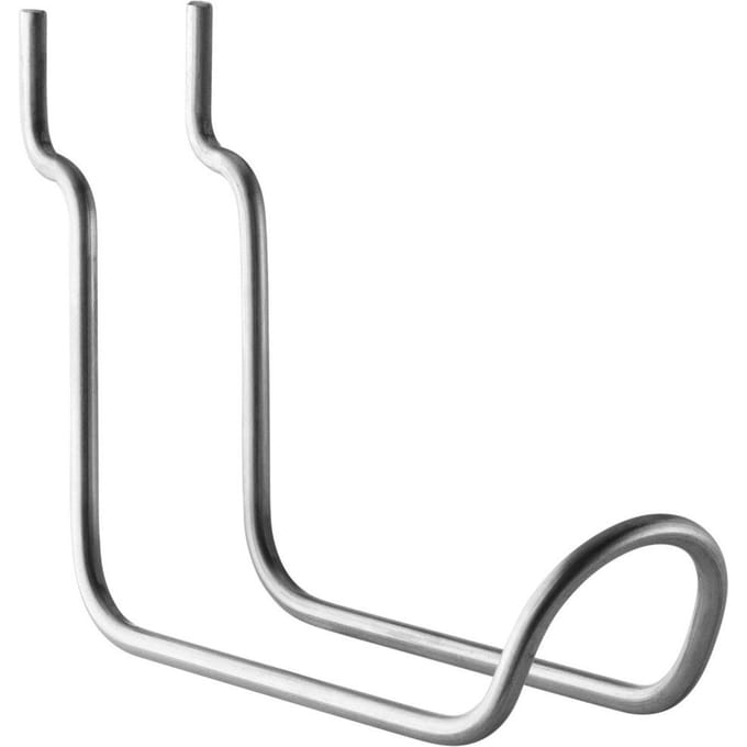 String Furniture - Vertikale dubbele haken - Set van 2 - Roestvrij staal - zilver