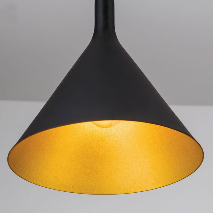 ORION buiten zwart, binnen goud - hanglamp Gunda