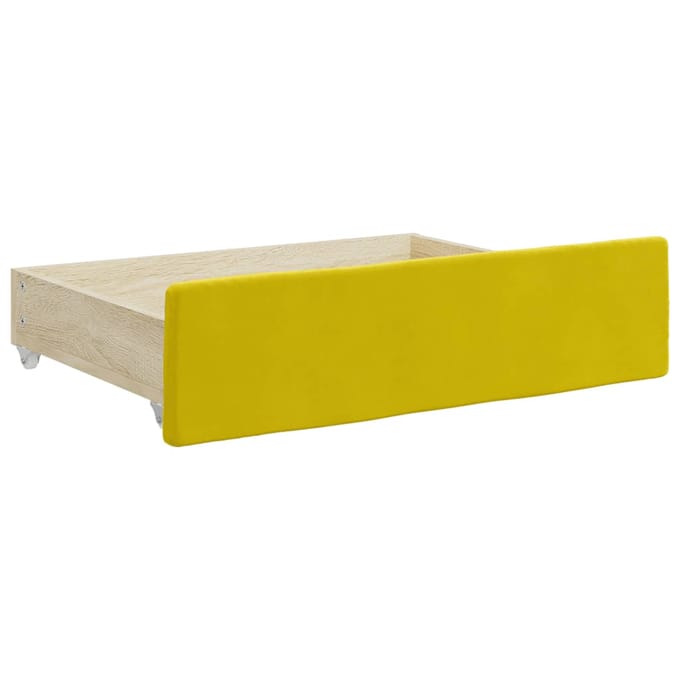 vidaXL - Bedlades - 2 - st - bewerkt - hout - en - fluweel - geel