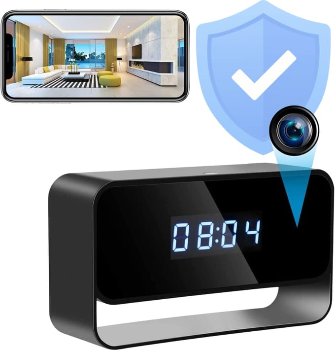 CRLYN® Verborgen Camera Klok - Nachtzicht Camera - Beveiliging Thuis - Bewegingsdetectie