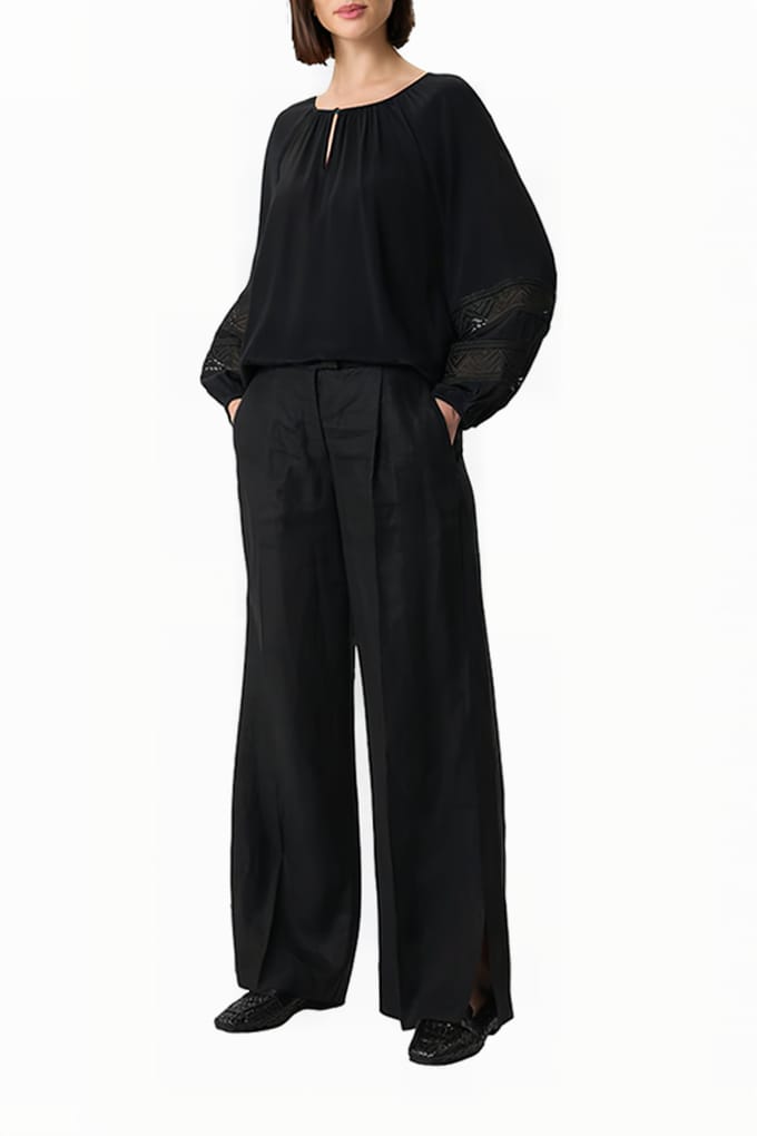 Chiffon Blouse met Kantdetails Dames COMMA