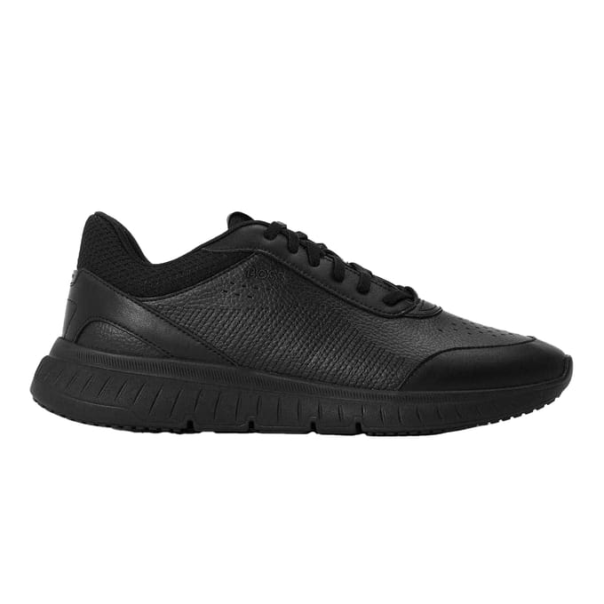 Boss Titanis leren hardloopschoenen voor heren (Zwart)