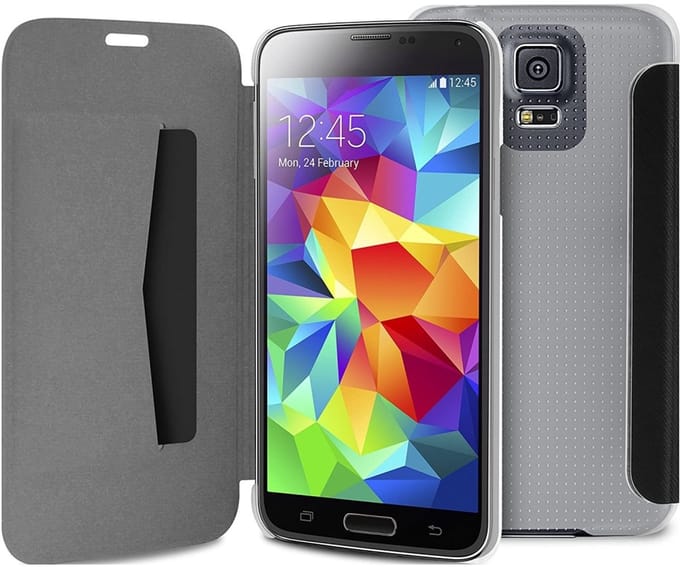 PURO Samsung Galaxy S5 Folio Wallet Case - Transparant Zwart