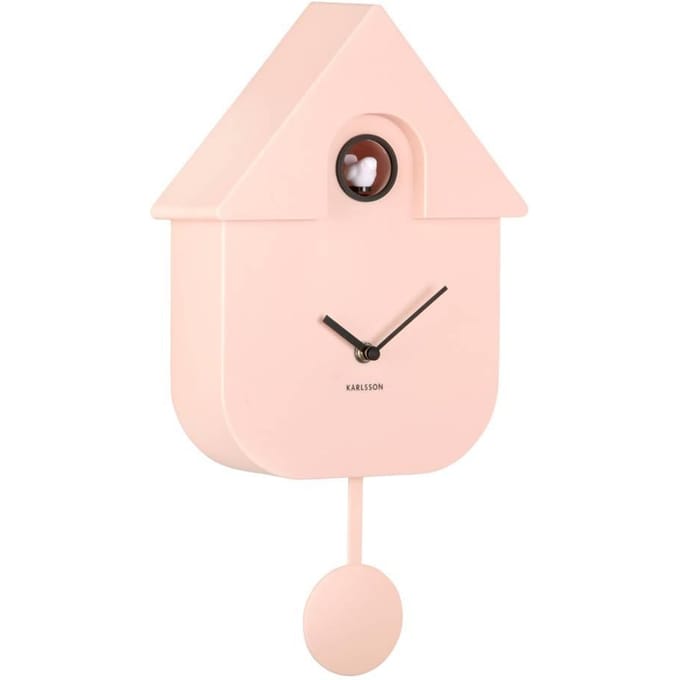 Karlsson Koekoeksklok Modern Cuckoo - Roze - 21,5x8,5x41cm - Wandklok Modern