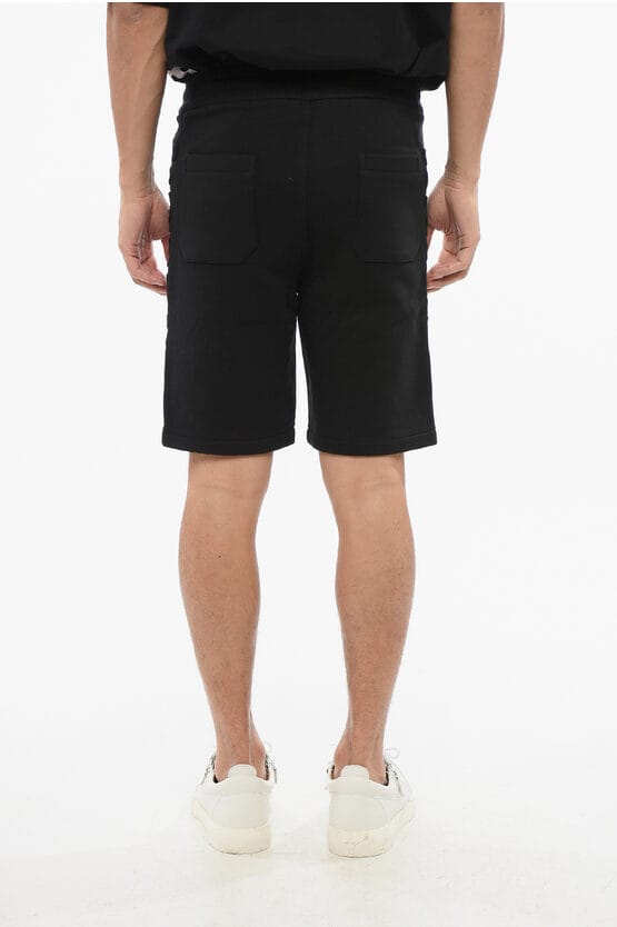 Jersey shorts met zijlogoband in zwart