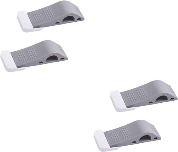 Deurstoppers Set - Deurwiggen - Deur Open Houden - Antislip Ontwerp - 4 Stuks - Grijs