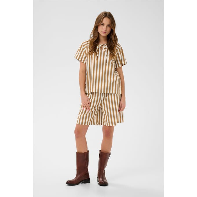 Saint Tropez ZalindaSZ SS Blouse Dames Blouse - Tiger's Eye Ice Stripe