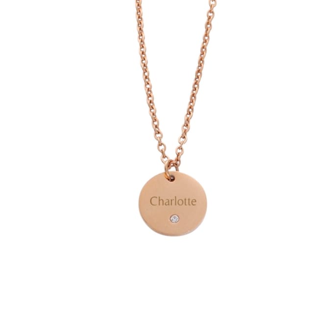 Ketting met Steentje en Naam Goud