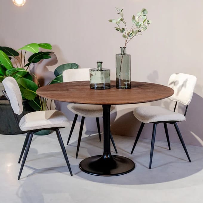 Ronde Eettafel Otto | Bruin - Zwart - Novihome