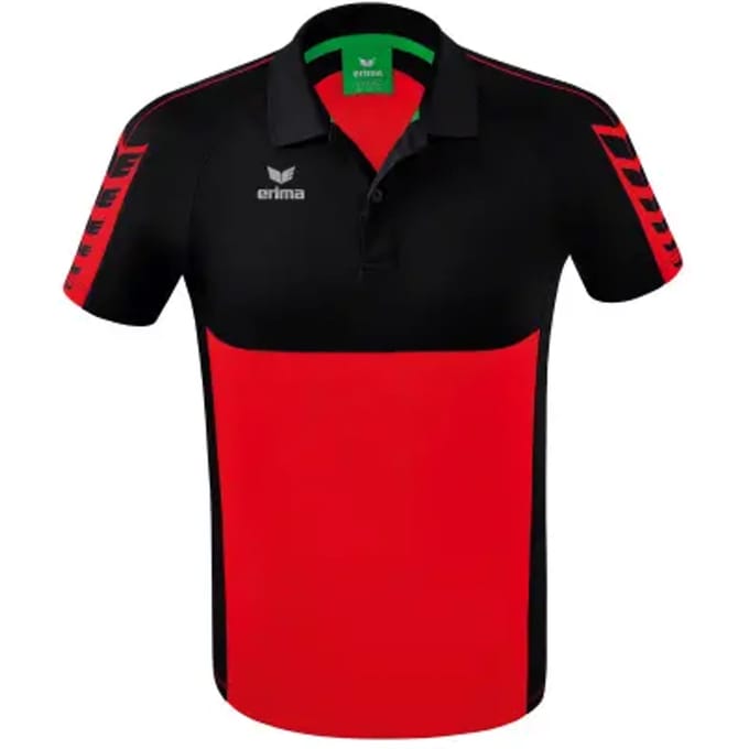 Erima Six Wings Polo Heren - Zwart / Rood | Maat: S