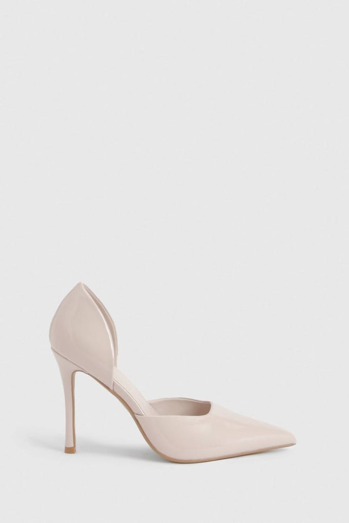 boohoo Dames Brede Pasvorm 2-Delige Uitgesneden Pumps | Nude | Maat: 36