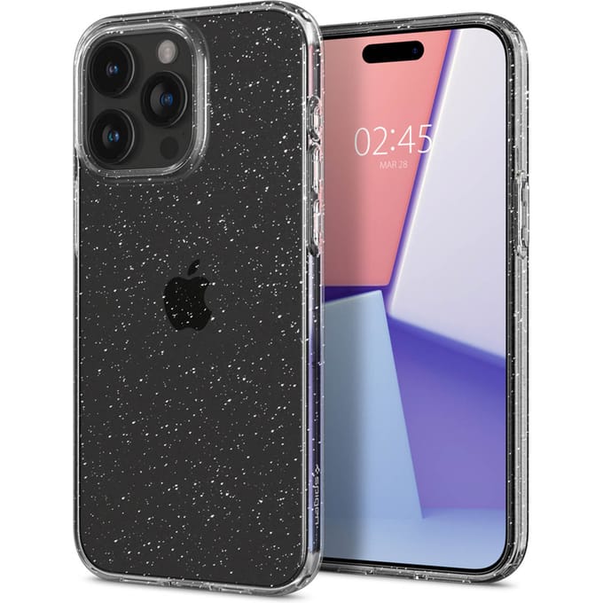 Spigen Liquid Crystal Glitter Backcover voor de Apple iPhone 15 Pro - Transparant glitter
