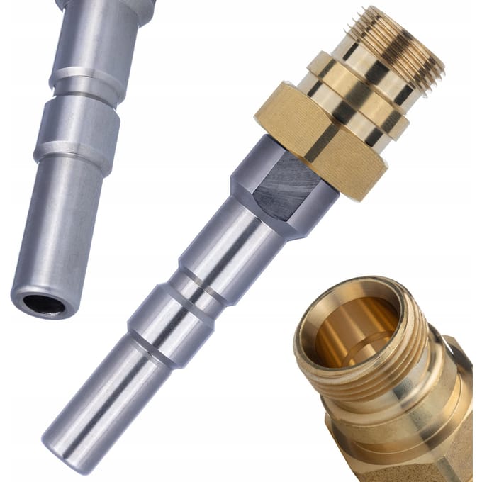 Rosfix Adapter Snelkoppeling Vervanging - M22 EasyLock - Staal+Messing - Geschikt voor Kränzle, Kärcher