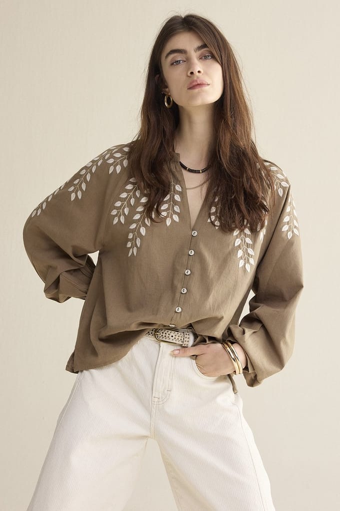 2s3449-12439 Blouse Cotton branches