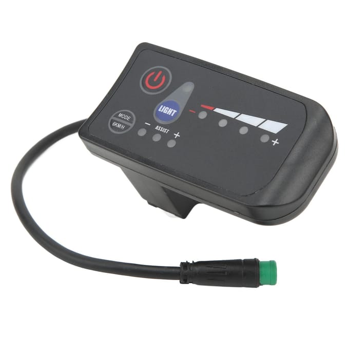 Elektrische fiets vermogensweergavemeter waterdicht 5-pins interface ABS-behuizing LED-displaypaneel voor gray