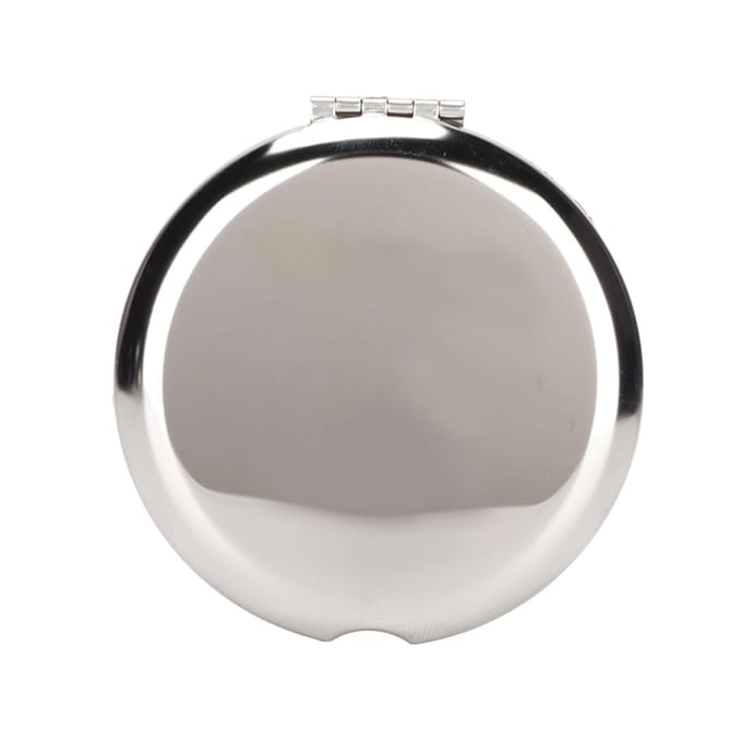 Miroir de poche double face pliable en acier inoxydable, petit miroir de sac à main portable et compact pour voyage white