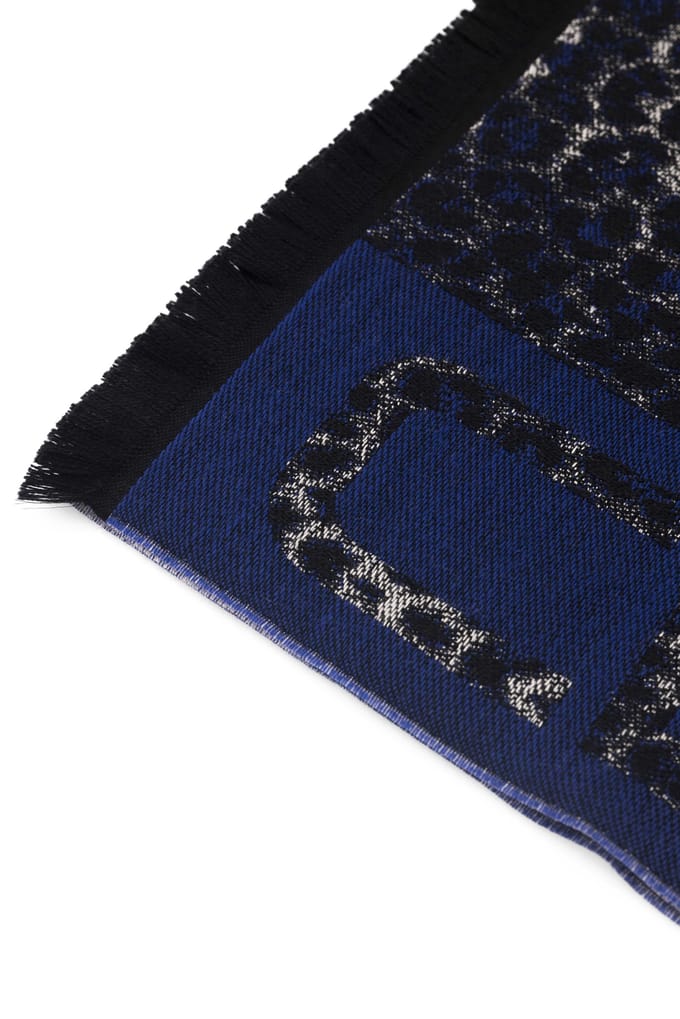 Cavalli Class Heren Blauwe Wol Sjaal