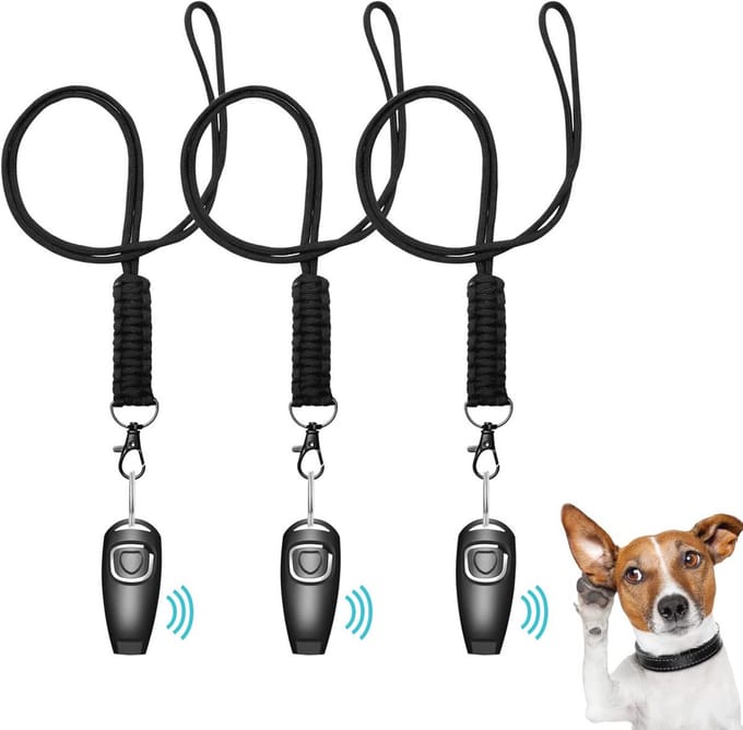 Hondenfluitje en Clicker Set voor Hondentraining - 2-in-1 Fluitje met Elastische Band