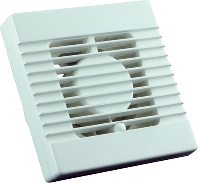 Badkamerventilator wit Ø100mm met vochtsensor en timer