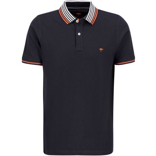 Fynch-Hatton Polo Striped Collar Modern Soft Cotton Piqué Navy / male