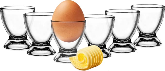 Glasmark Eierdopjes - set 24x - glas - transparant - 6 cm - in luxe stijl