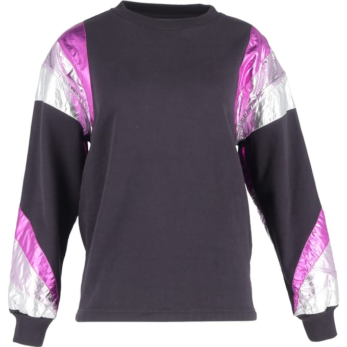 Isabel Marant Menji Metallic Stripe Sweatshirt in vervaagd zwart katoen