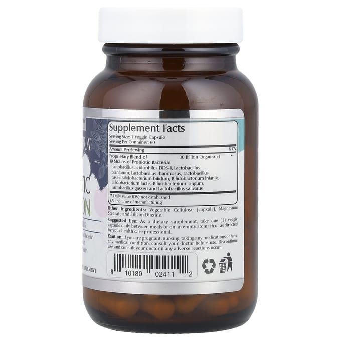 Amazing Flora™, Probiotique, 30 Milliards d'UFC, 60 Gélules Végétales