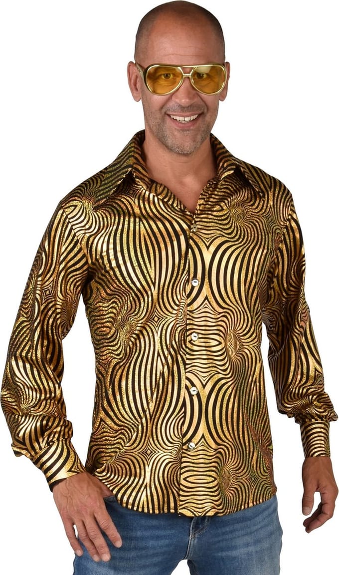 Duizelingwekkend Disco Overhemd Goud Man