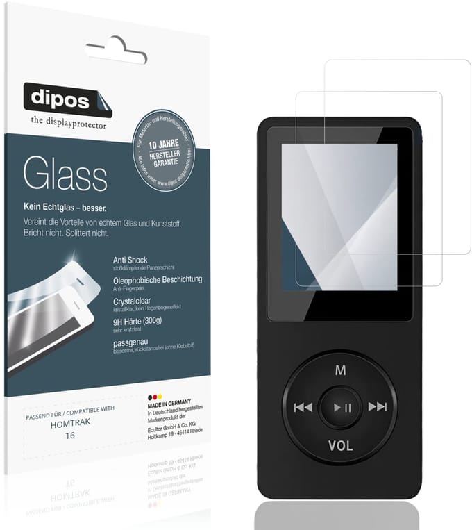 dipos – 2x Pantserfolie geschikt voor HOMTRAK T6 | 9H Screenprotector