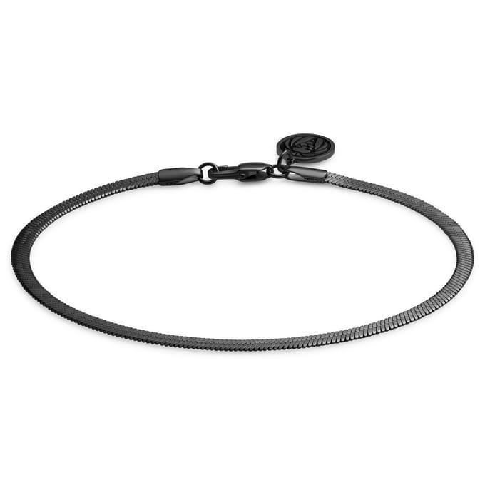 Essentials | 3 mm Gunmetal Zwarte Armband met Visgraatschakels