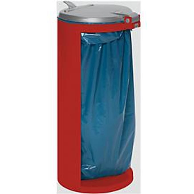 Afvalverzamelaar met opening achterzijde, rood, gewicht 8,75 kg