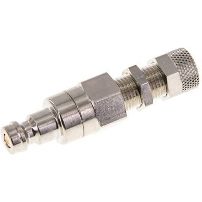 Vernikkeld Messing DN 5 Luchtkoppeling Insteeknippel 4x6 mm Push-On Schotkoppeling Double Shut-Off - CLP5-NB-BN-SV-4