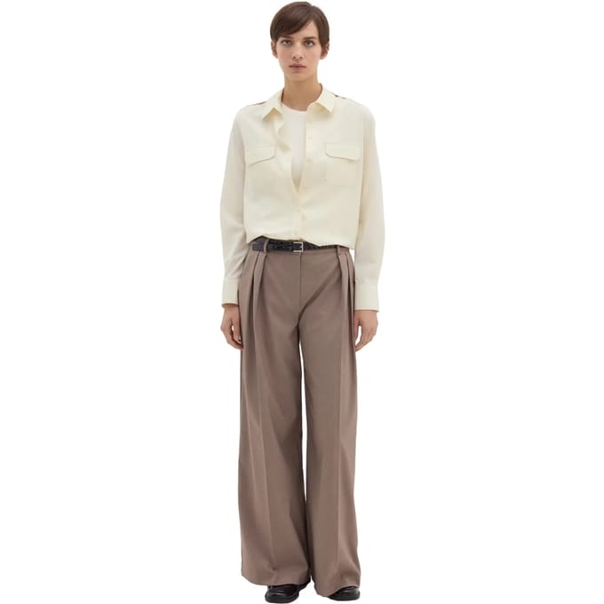 Dames blouse met lange mouwen en zakken Stefanel Utility