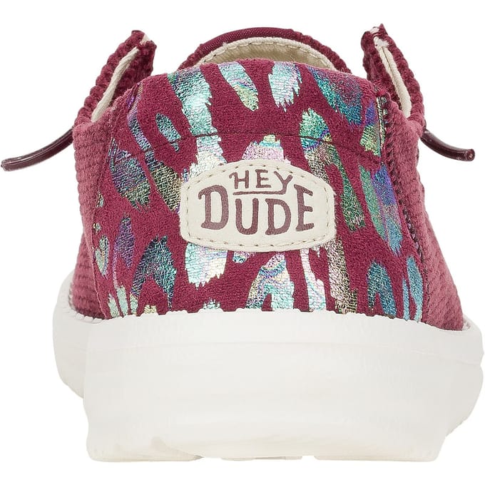 HEYDUDE Wendy Corduroy Leo Polyester Damesschoenen Bourgondië