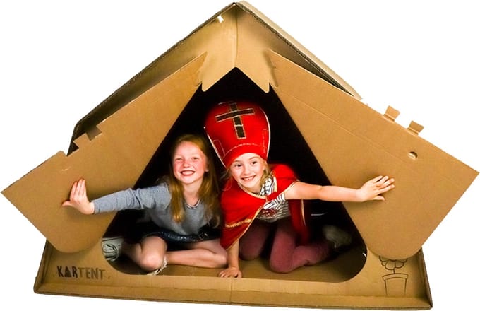 Kartonnen Kartent junior tent - 80 cm - 80/160 x 135 x 110 cm - Kartent