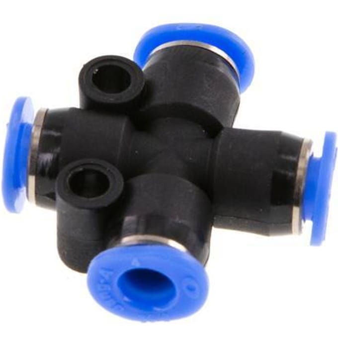 4mm Cross PA 66 Insteekfitting Compact Ontwerp NBR [2 Stuks]
