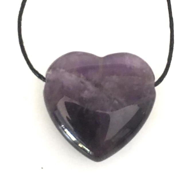 Amethyst edelstenen hanger hart 2 cm bescherming en zuiverend