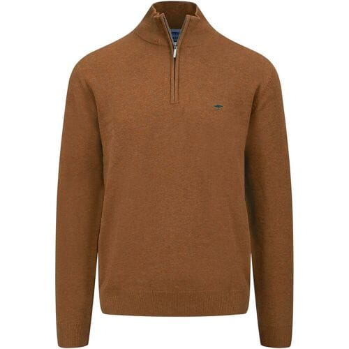 Fynch-Hatton Trui Troyer-Zip Superfine Cotton Hazel / male
