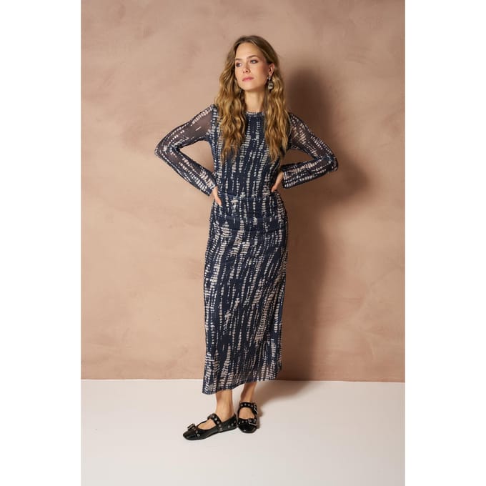Jurk Isani - Abstract Mesh | Dark Blue