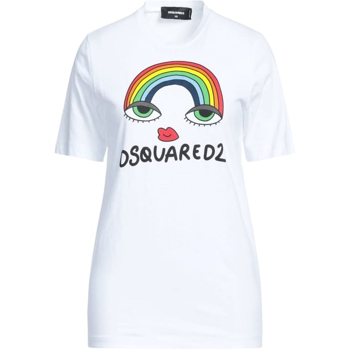 Dsquared2 Regenboog Grafisch Wit T-shirt