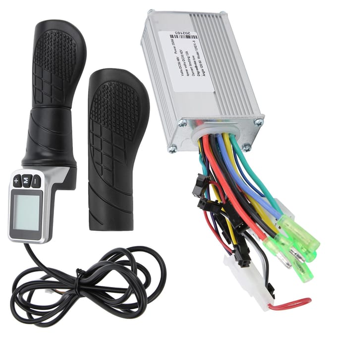 36V48V 350W Borstelloze Controller met LCD en 124DX Halve Draaigas Set voor Elektrische Scooter black