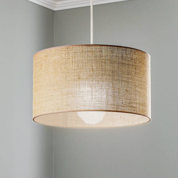Duolla Hanglamp jute cilinder naturelbruin Ø40cm 1-lamp.