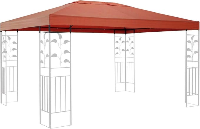 Vervangend dakzeil voor Paviljoen 3x4 meter Polyester Terracotta