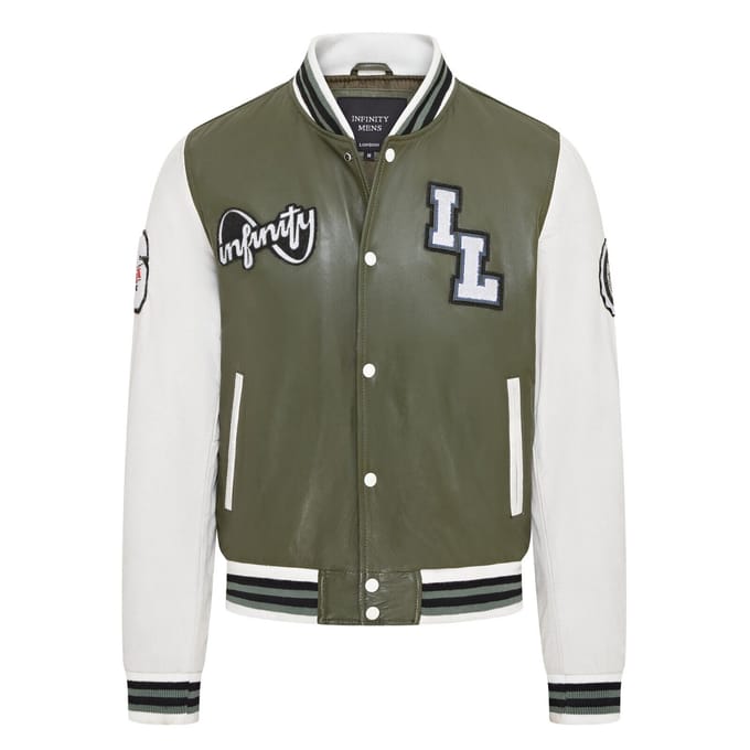 Heren honkbal leren Letterman bomberjack - Ashwood